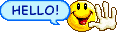 Смайлик привет. Смайлик hello. Приветствующий смайлик. Всем привет Смайл. Смайлик для приветствия учеников